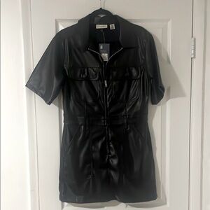 Universal Threads Black Faux Leather Dress w/Zipper, belt loops & back pockets
